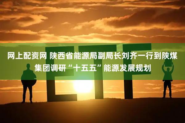 网上配资网 陕西省能源局副局长刘齐一行到陕煤集团调研“十五五”能源发展规划